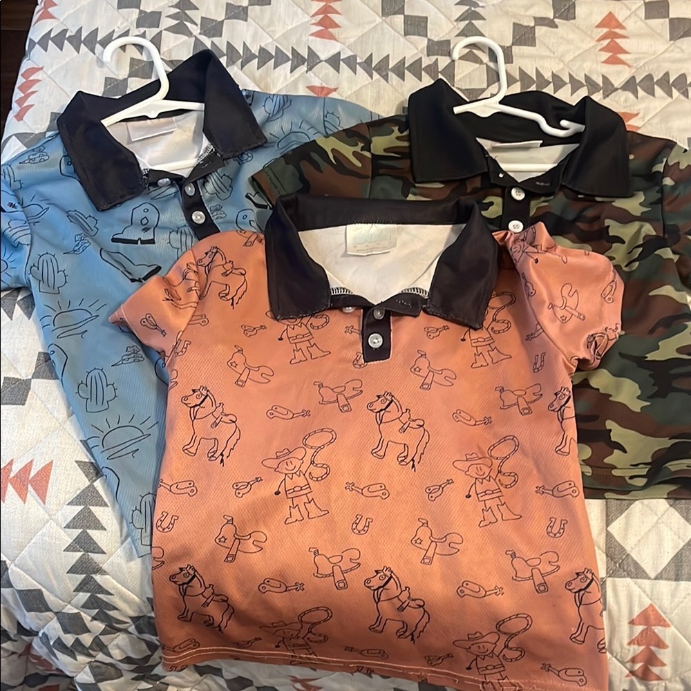 Bundle of 3 Shea Baby kids polo shirts. All 5T.